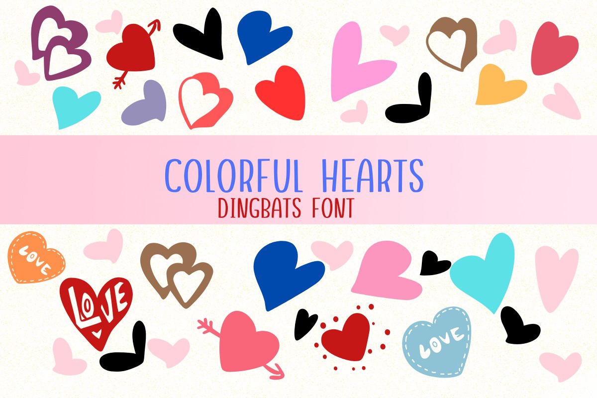 フォント Colorful Hearts