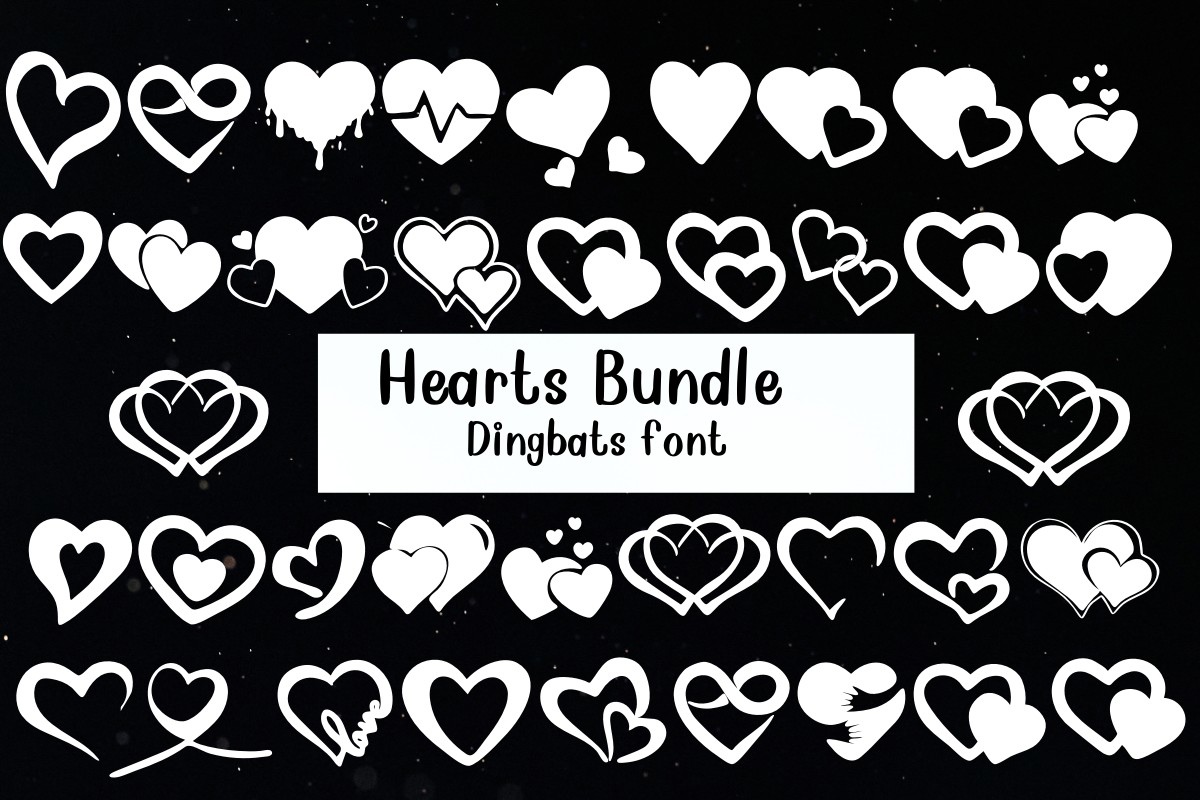フォント Hearts Bundle