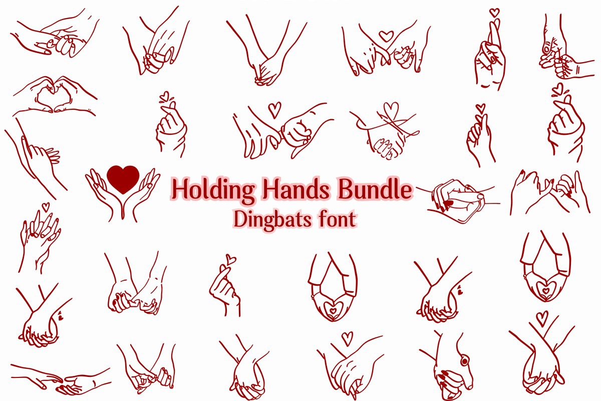 フォント Holding Hands Bundle