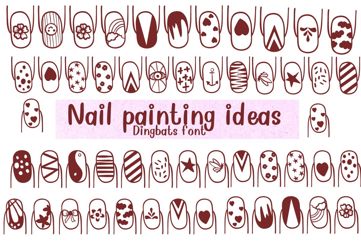 フォント Nail Painting Ideas