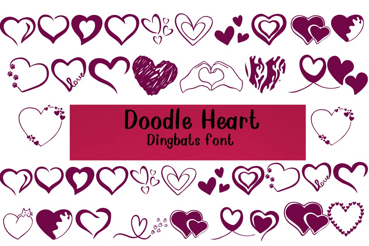 フォント Doodle Heart