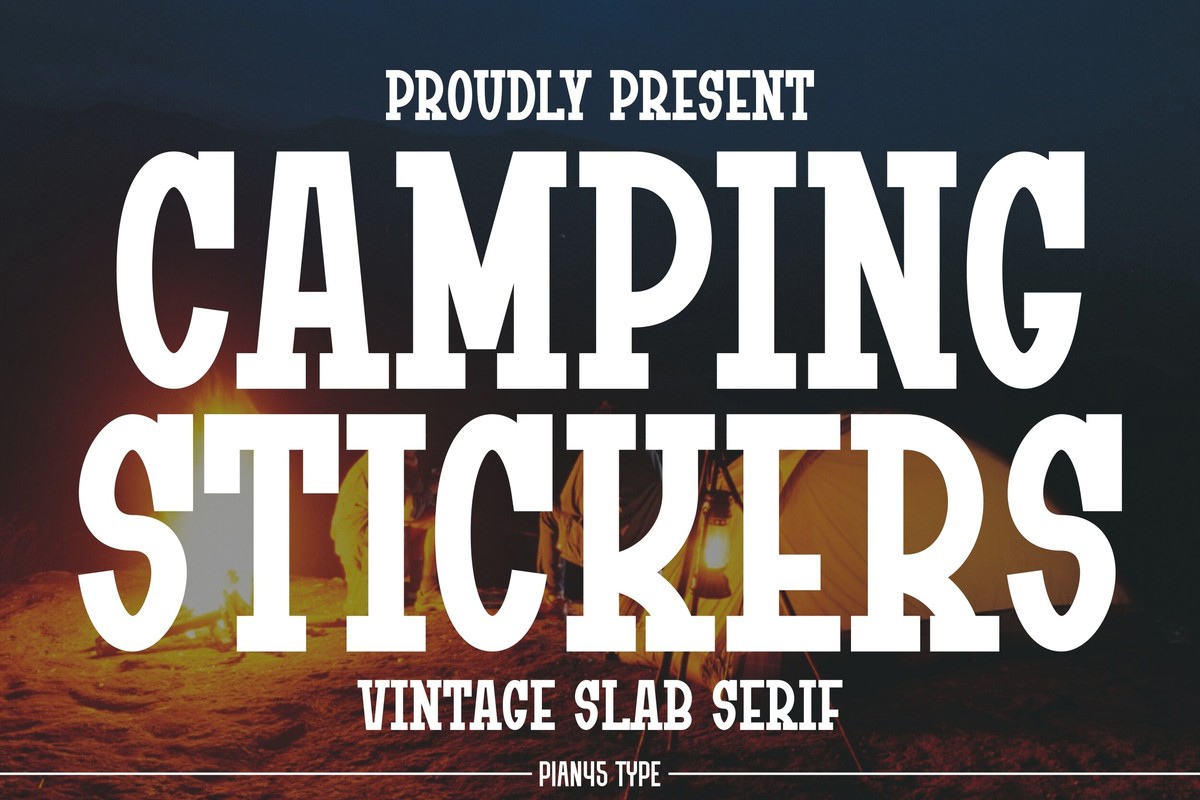 フォント Camping Stickers