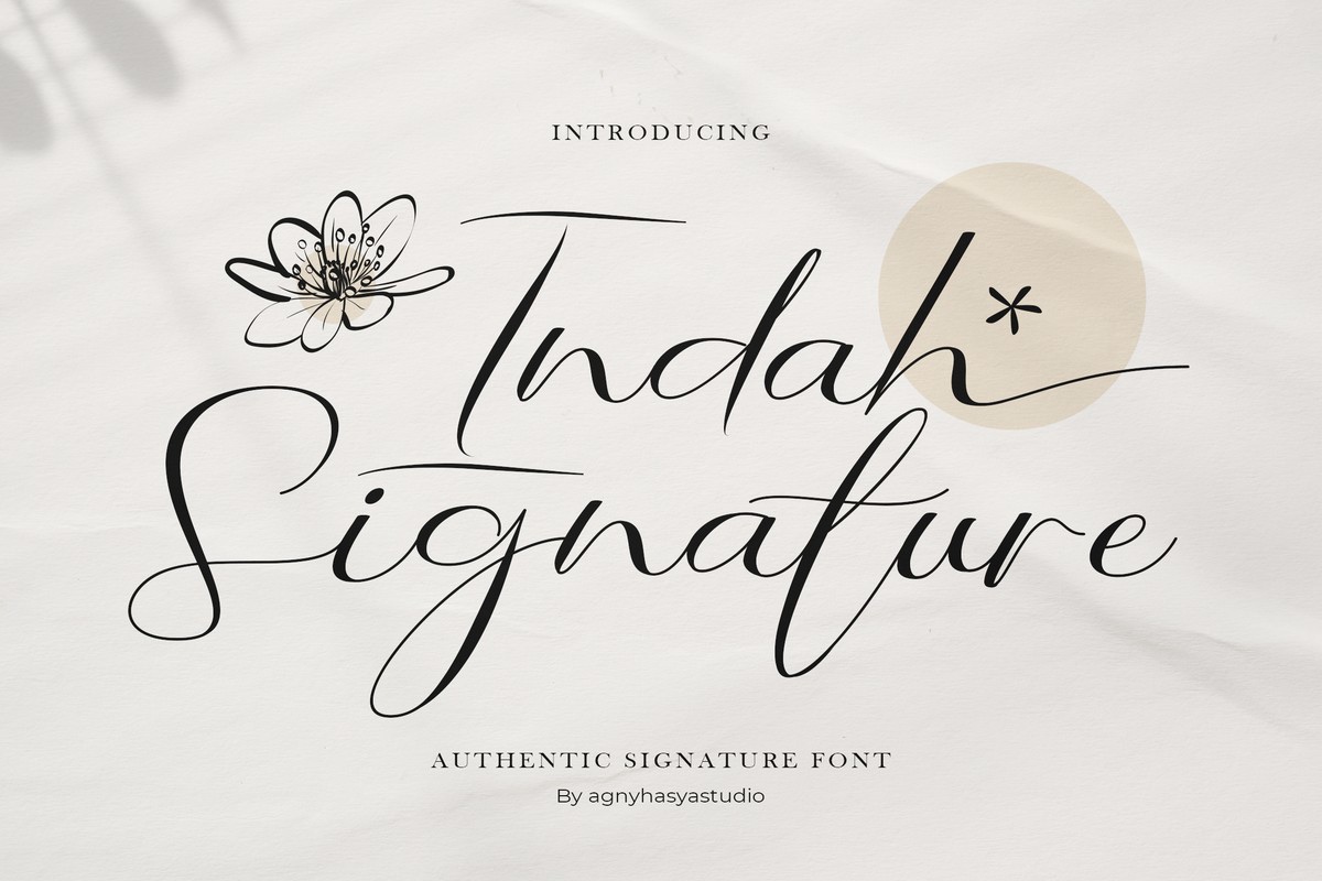 フォント Indah Signature