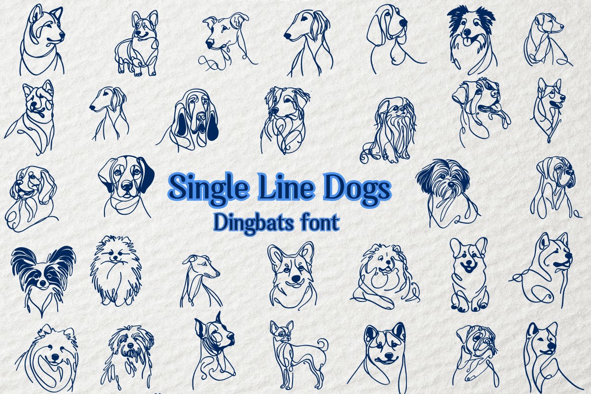フォント Single Line Dogs