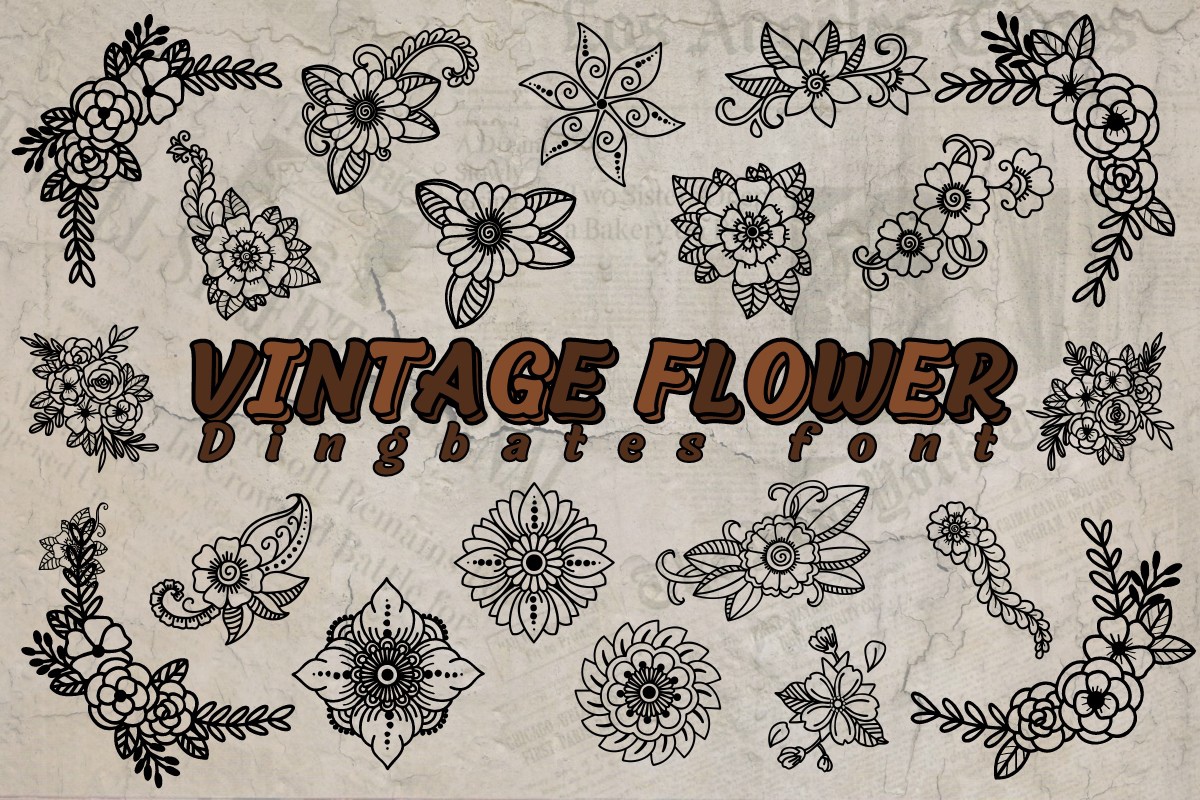 フォント Vintage Flower