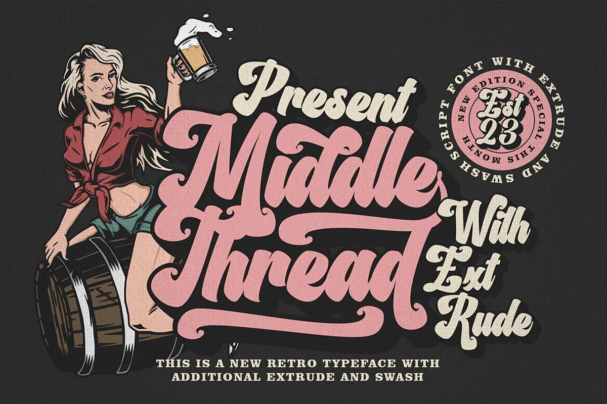 フォント Middle Thread