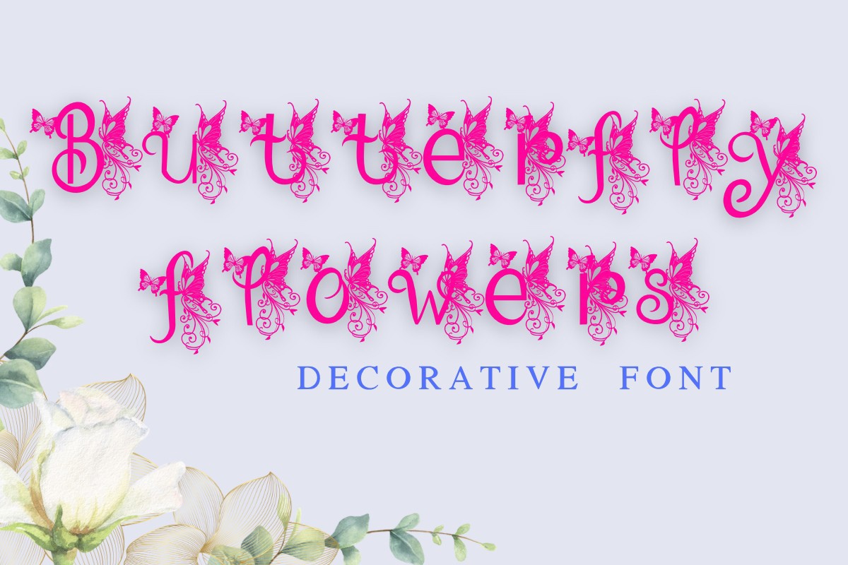 フォント Butterfly Flowers