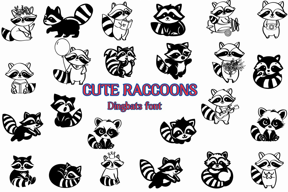 フォント Cute Raccoons