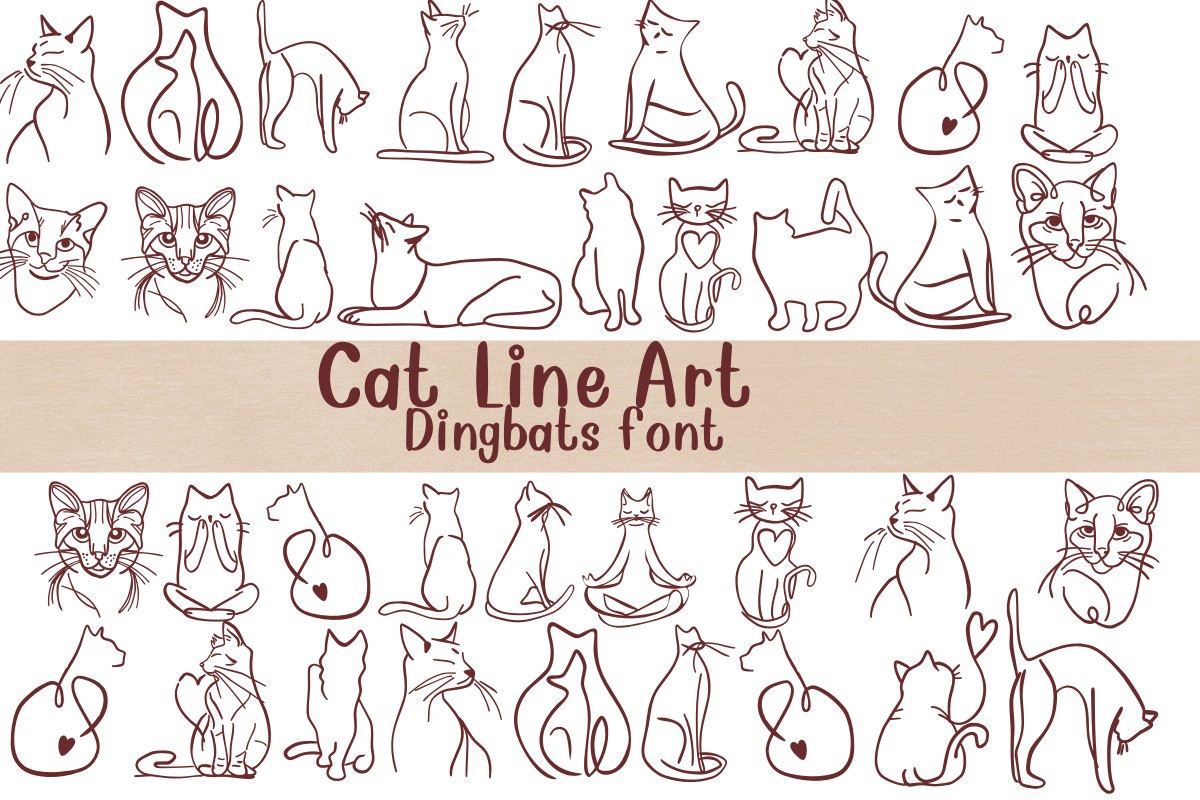 フォント Cat Line Art